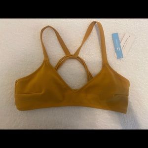 Cupshe textured strappy yellow bikini top (NWT)